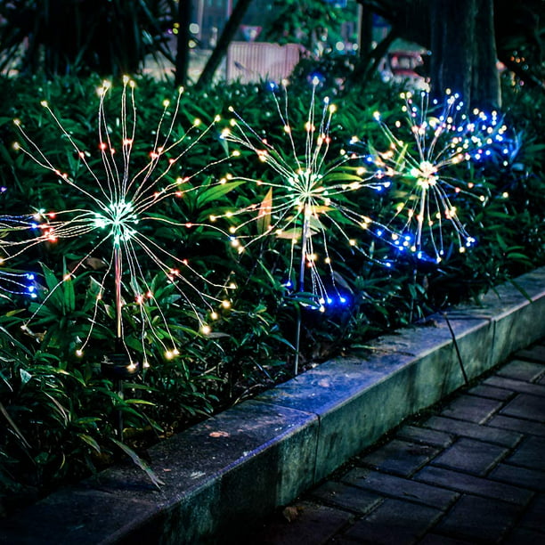LED Firework Solar Light For Yard Patio Lawn Christmas Multicolor Modern Decor 